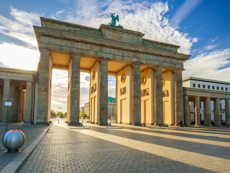 Brandenburg Gate illuminated at night